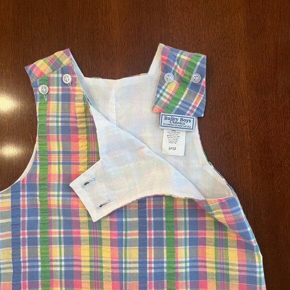 Multi-Color Seersucker John John from Baily Boys - Picture 2 of 3